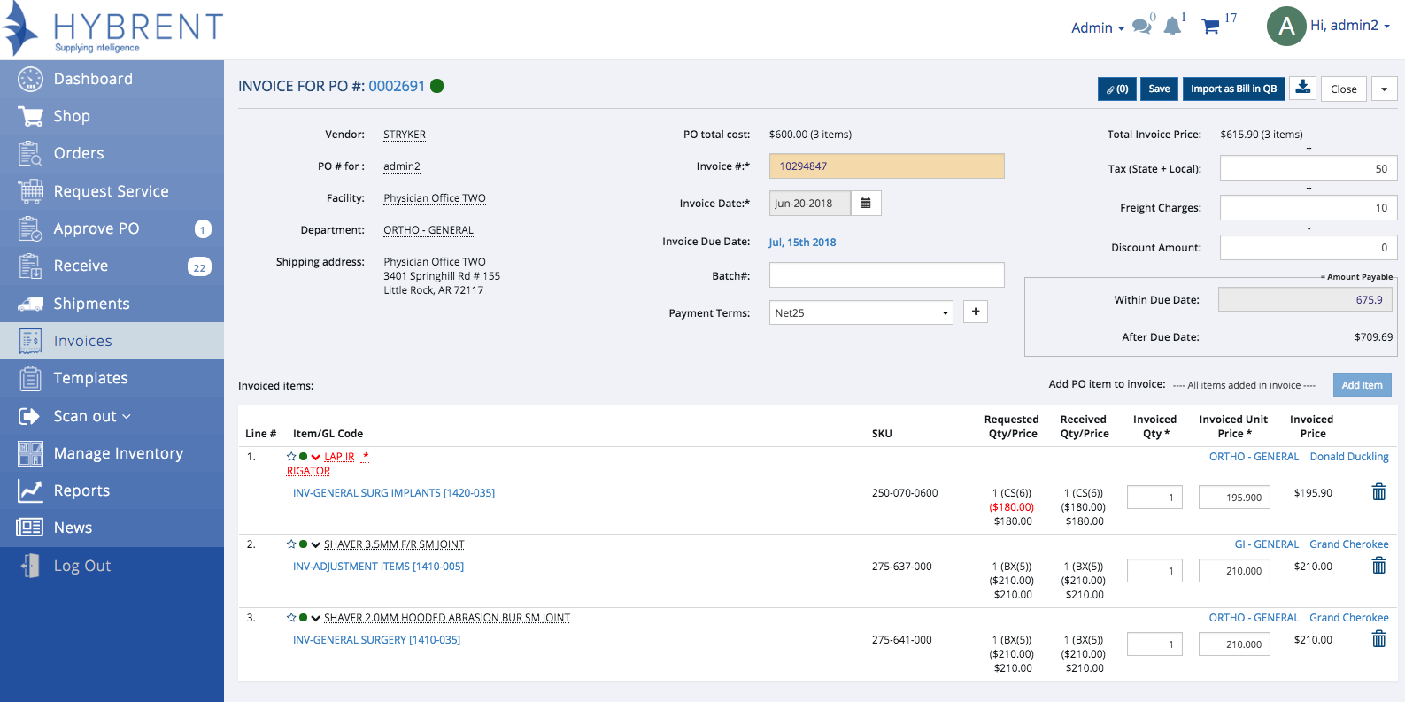 Hybrent purchasing software integrates with A/P software
